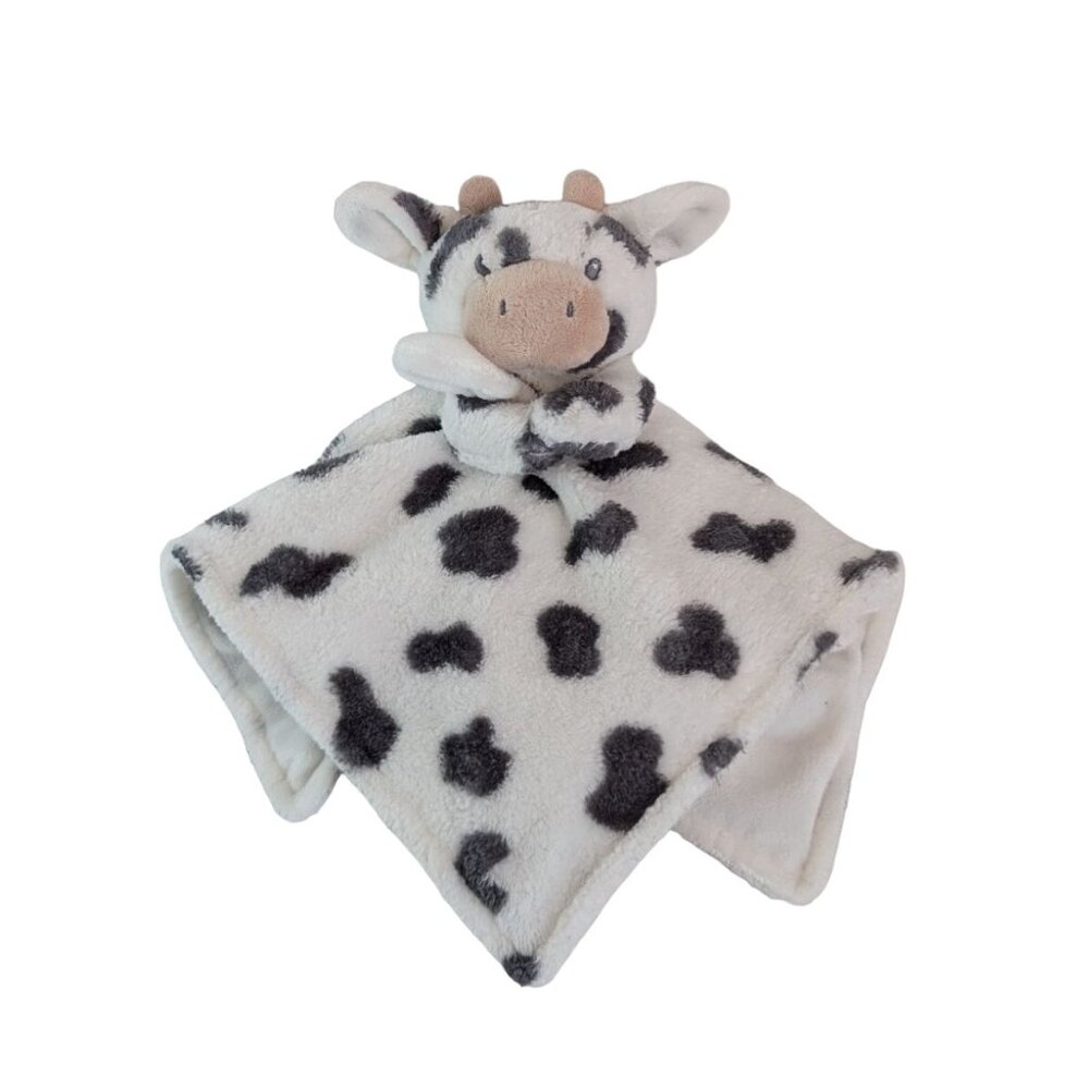 Carters Black & White Cow Lovey 13" Spotted Calf Baby Security Blanket‎